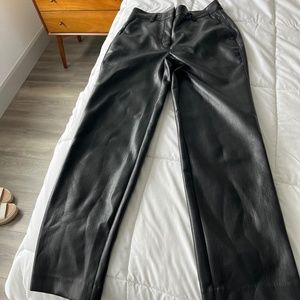 Black faux leather